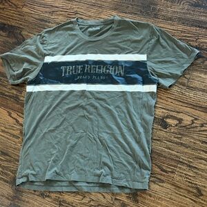 True Religion Olive and Black Short Sleeve Tee